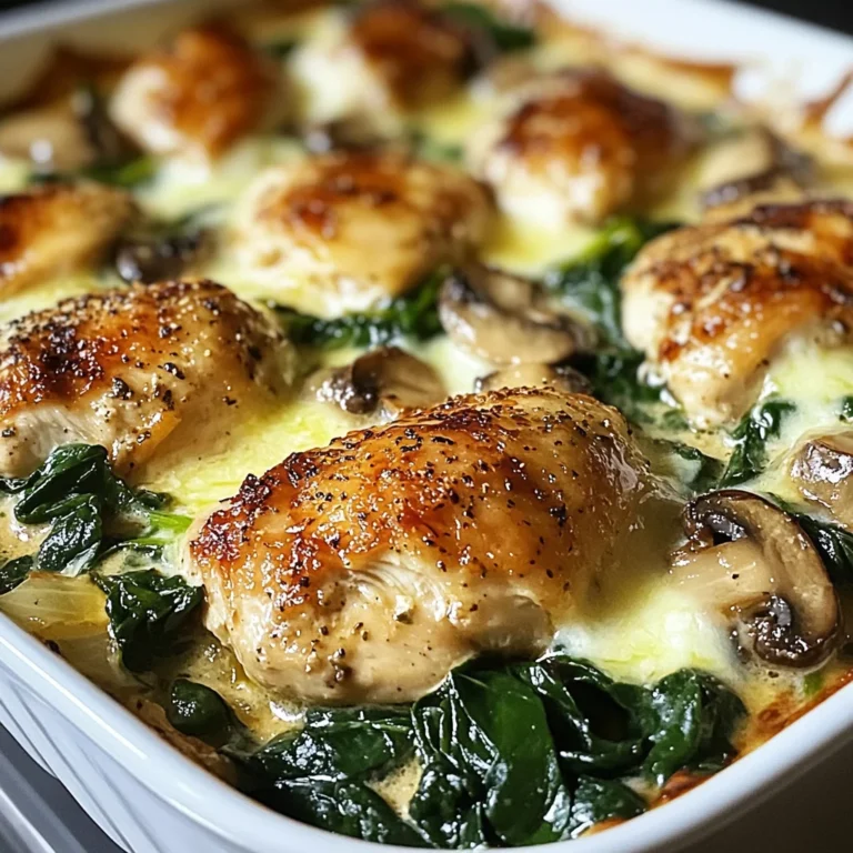 Chicken, Spinach, and Mushroom Low Carb Oven Dish