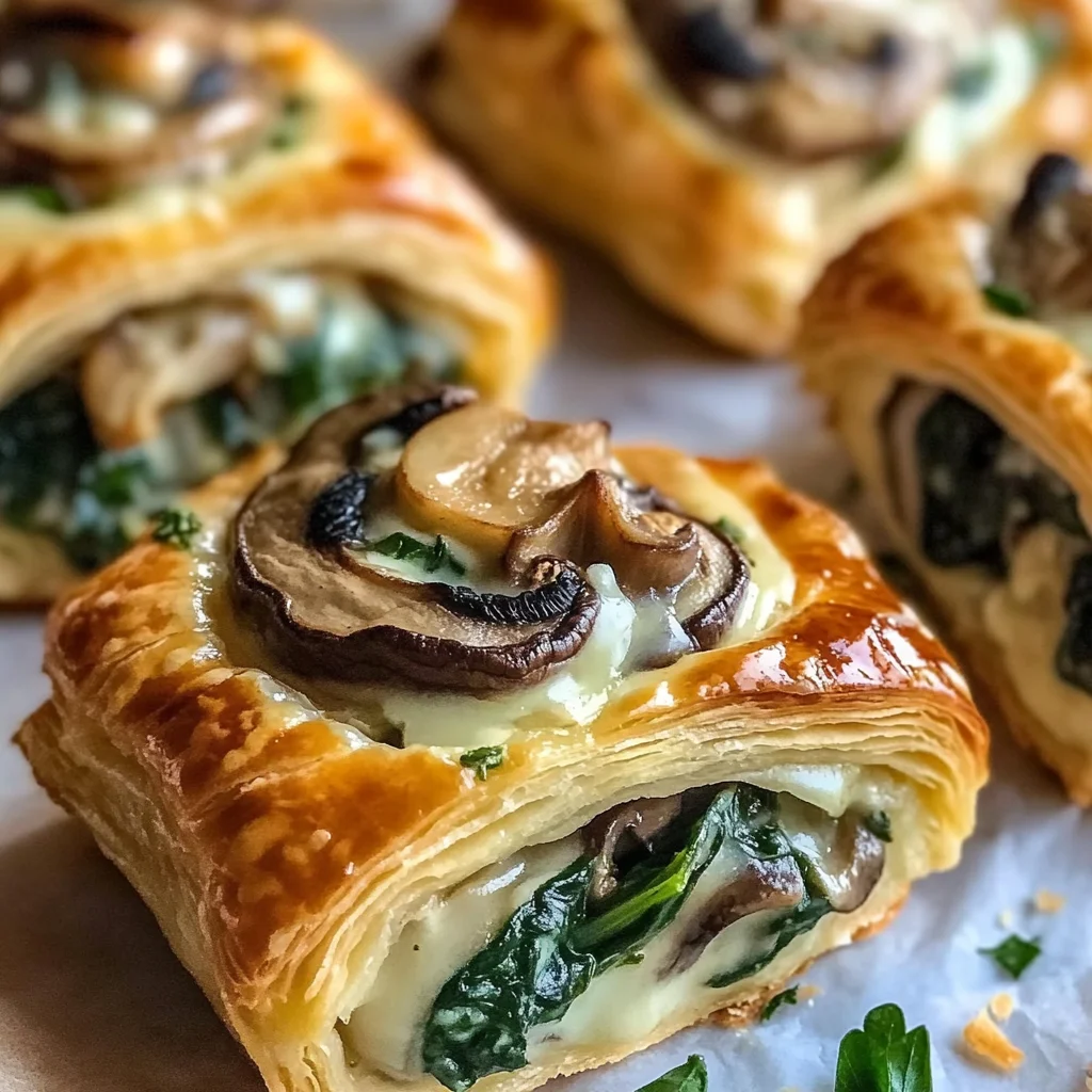 Creamy Mushroom & Spinach Stuffed Pastry Bites