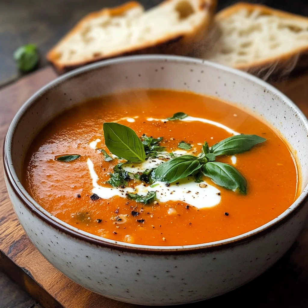 Creamy Roasted Garlic Tomato Soup