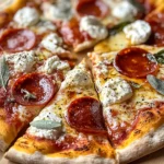 Hot Honey Pepperoni Ricotta Pizza : Sweet and Spicy