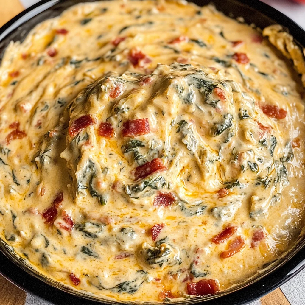 Slow Cooker Queso Spinach Dip
