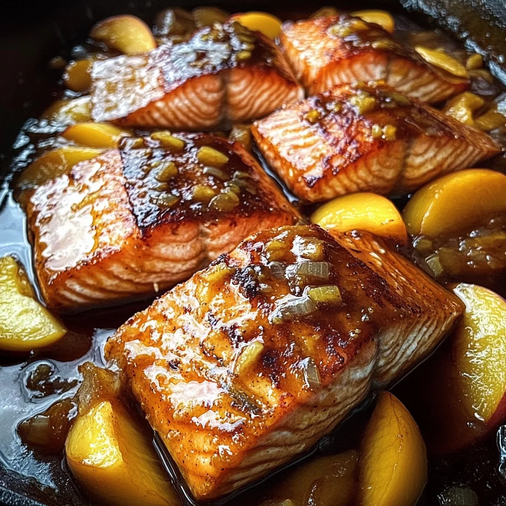 Bourbon Peach Roasted Salmon