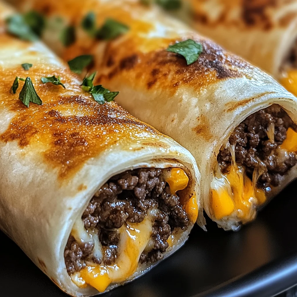 Cheesy Garlic Beef Roll-Ups