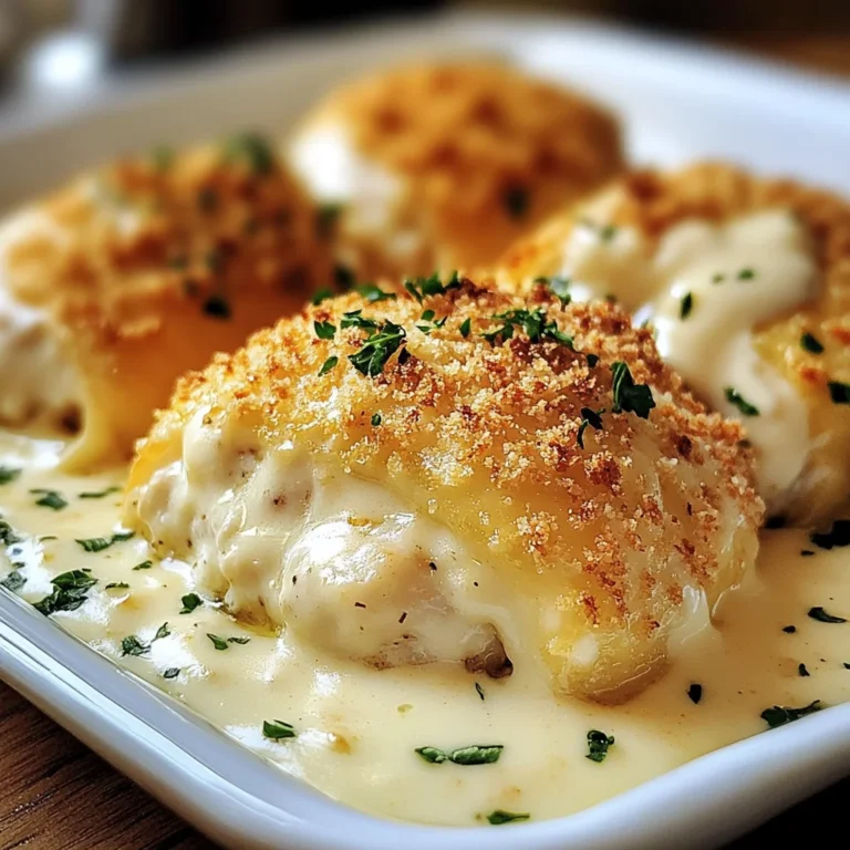 Chicken Pillows with Creamy Parmesan Sauce