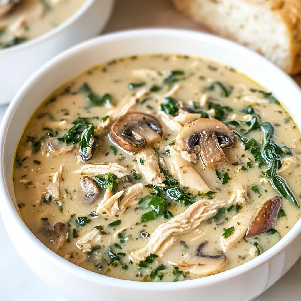 Comforting Rotisserie Chicken and Mushroom Soup