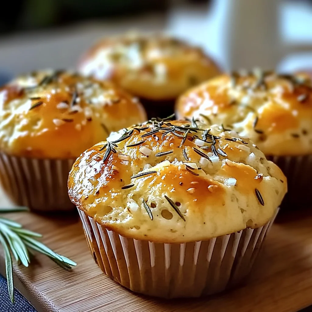 Easy Garlic Rosemary Focaccia Muffins