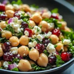 Feta & Cranberry Chickpeas with Lemon Vinaigrette