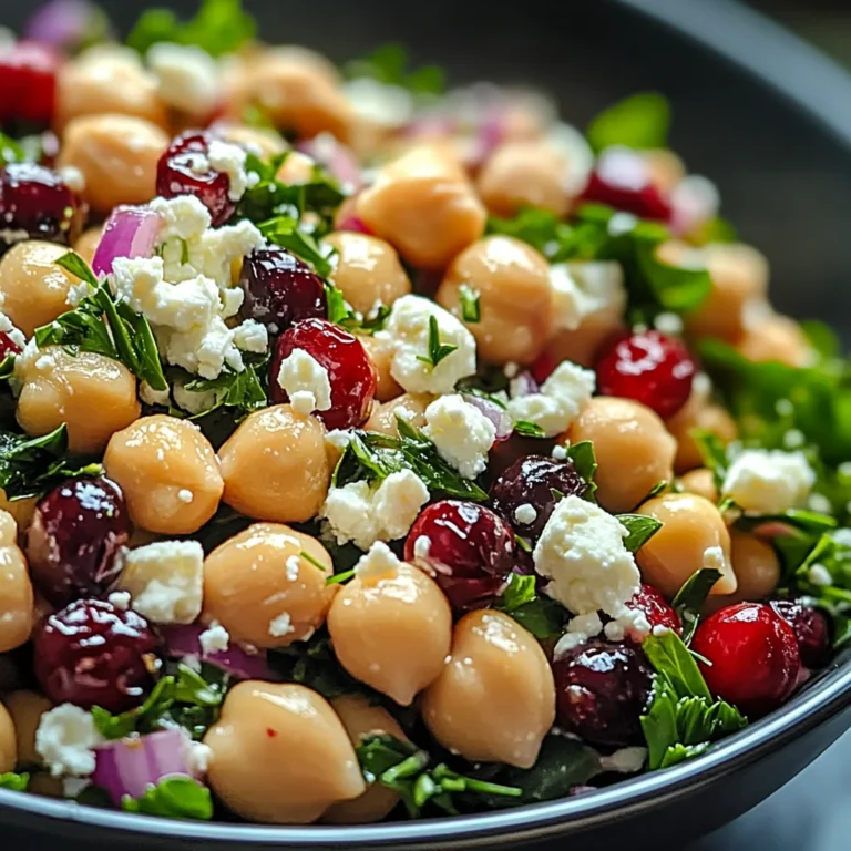 Feta & Cranberry Chickpeas with Lemon Vinaigrette