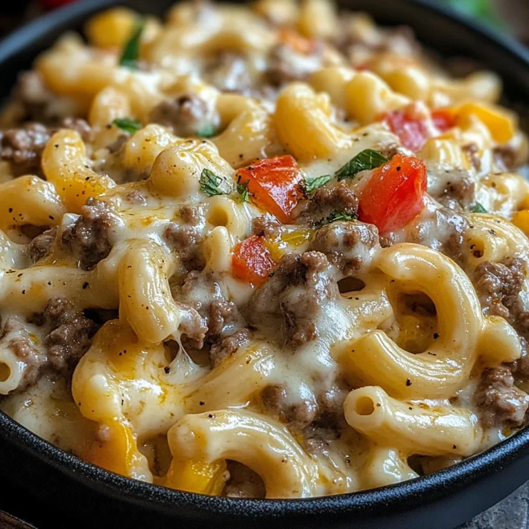 High-Protein Creamy Philly Cheesesteak Mac & Cheese