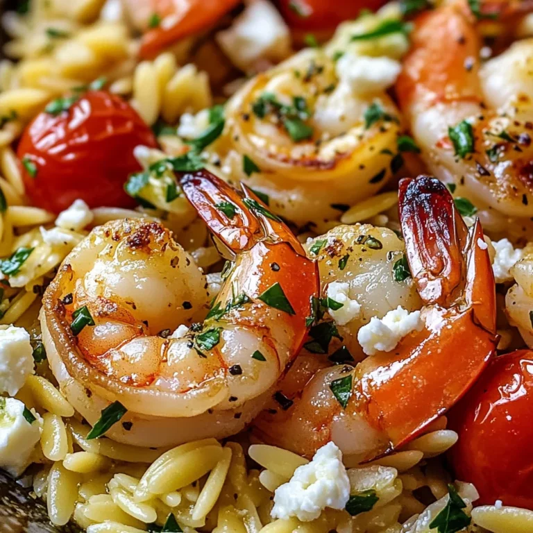 Lemon Feta Orzo Shrimp