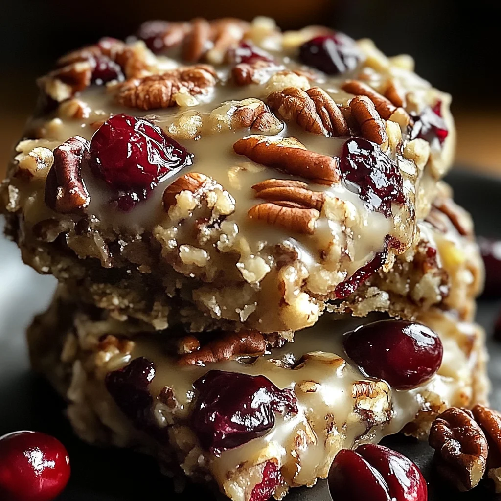 No-Bake Cranberry Pecan Praline Cookies