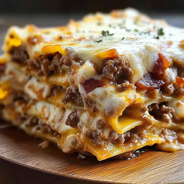 Parmesan Garlic Turkey Bacon Cheeseburger Lasagna Recipe