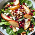 Pear, Pomegranate and Spinach Salad