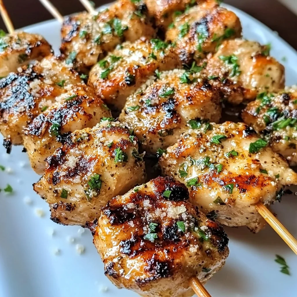 Ranch Garlic Parmesan Chicken Skewers
