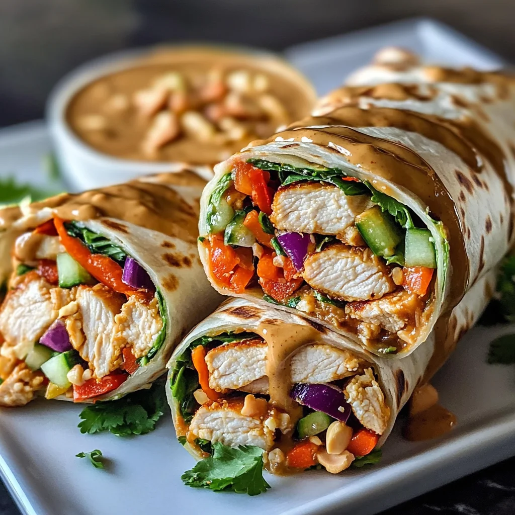 Thai Peanut Chicken Wraps