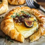 Baked Brie in Puff Pastry with Honey and Fig