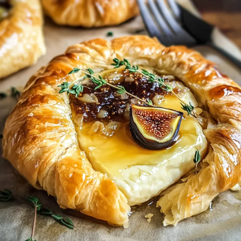 Baked Brie in Puff Pastry with Honey and Fig