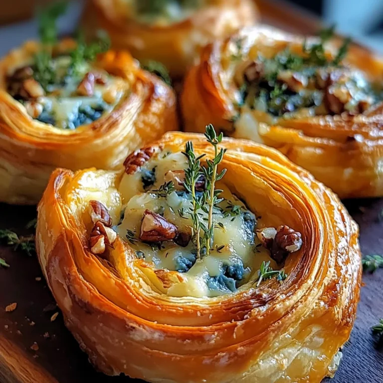 Blue Cheese Walnut Thyme Puff Pastry Twirl Recipe