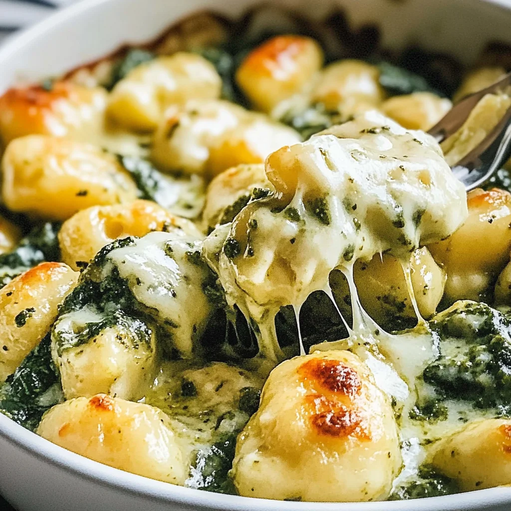 Creamy Pesto Gnocchi with Spinach and Artichokes