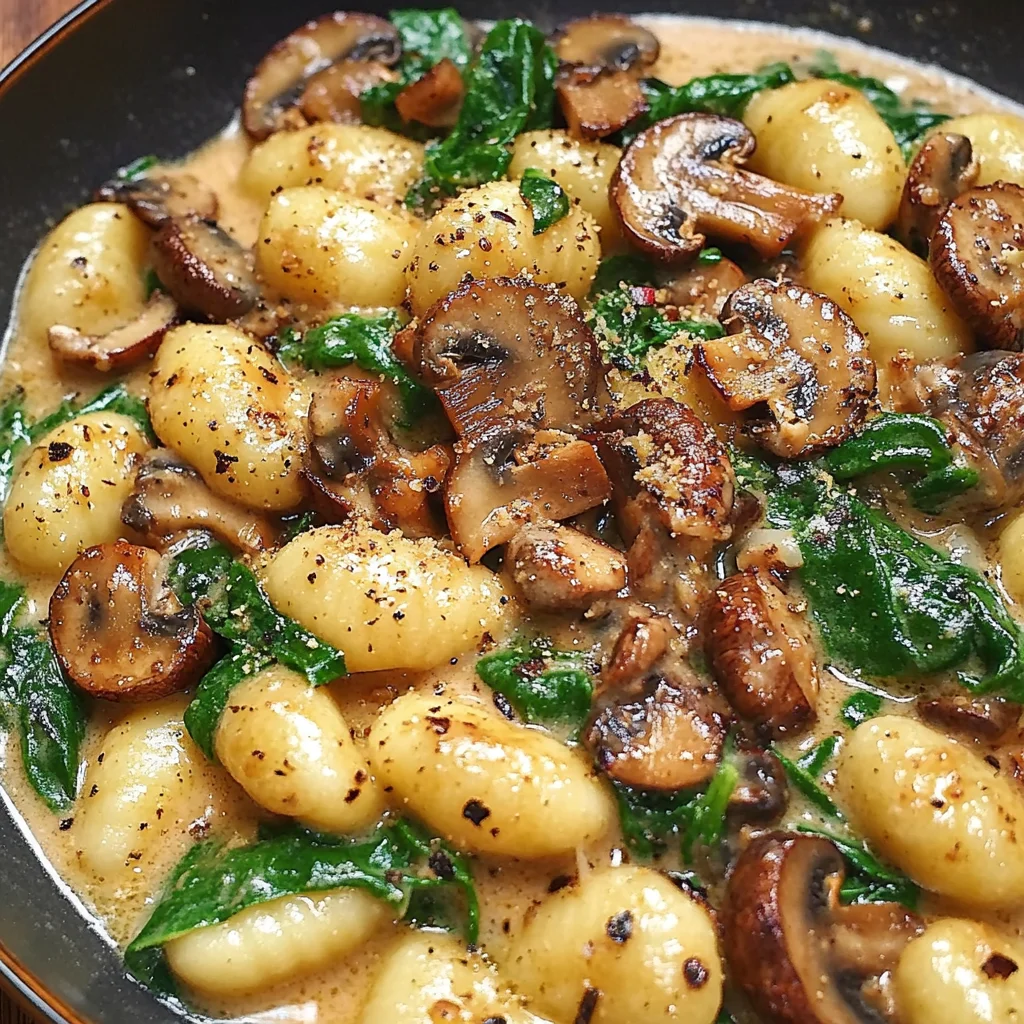 Creamy Spinach and Mushroom Gnocchi (One-Pan, 20 Minutes)