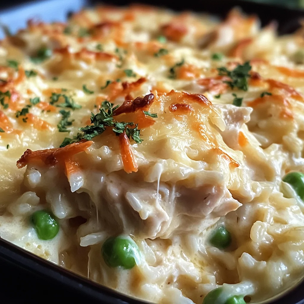 Dump-and-Bake Chicken Alfredo Rice Casserole Recipe