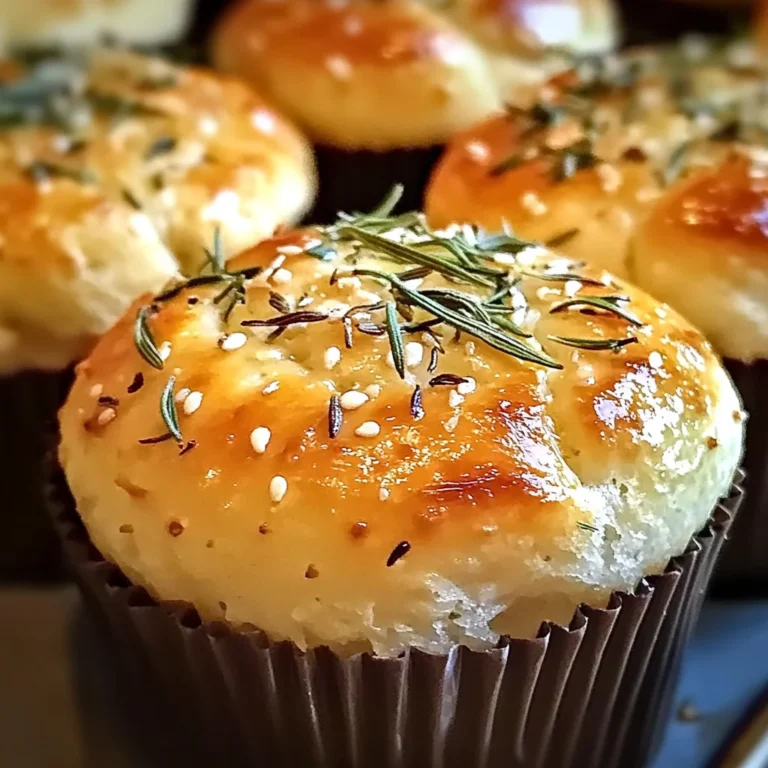 Easy Garlic Rosemary Focaccia Muffins