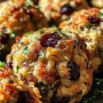 Festive Cranberry Turkey Stuffing Balls