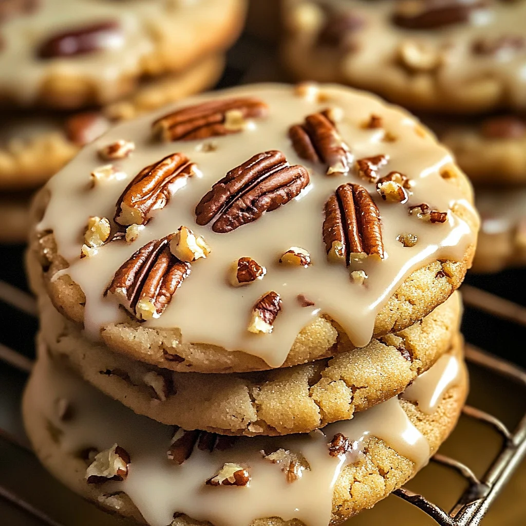 Frosted Butter Pecan Cookies