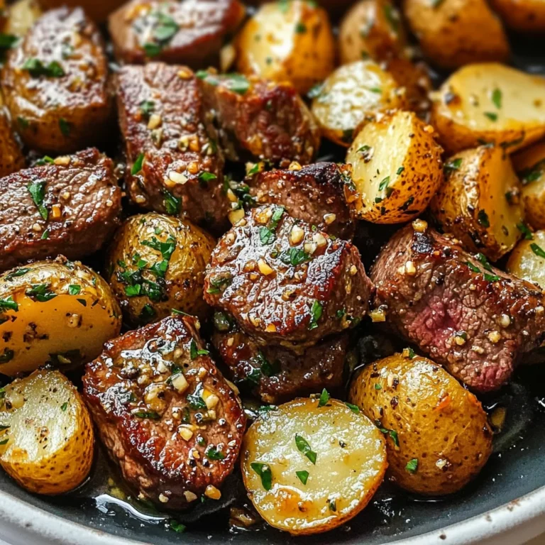 Garlic Steak Bites and Potatoes