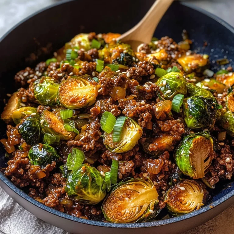 Ground Beef and Brussels Sprouts