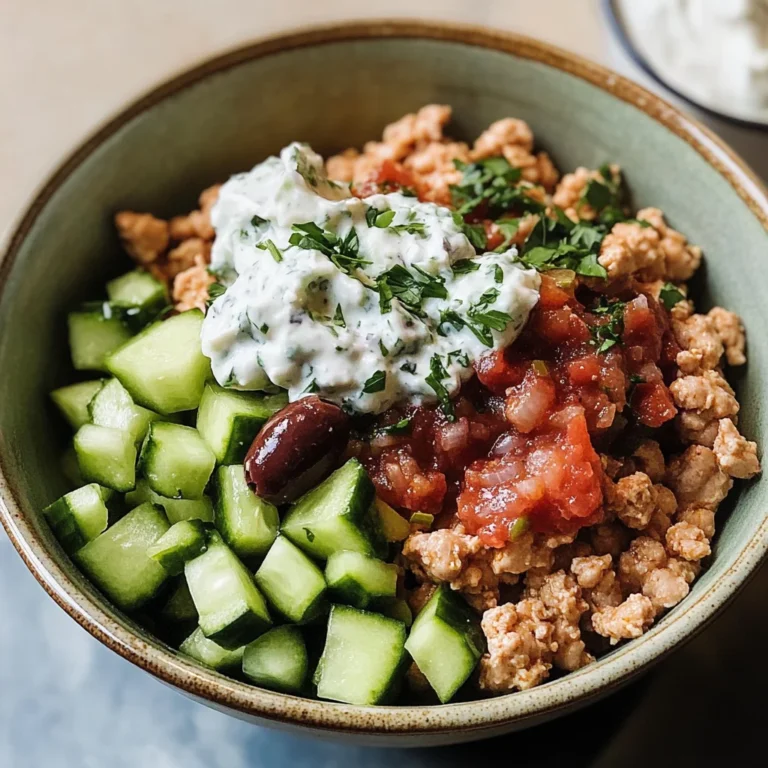 Healthy Greek Ground Chicken Bowls