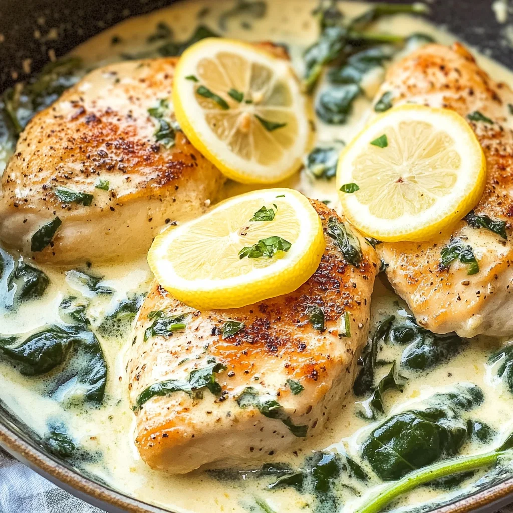 Lemon Parmesan Spinach Chicken
