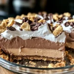 No-Bake Cream Cheese Peanut Butter Pie with Chocolate Whipped Cream