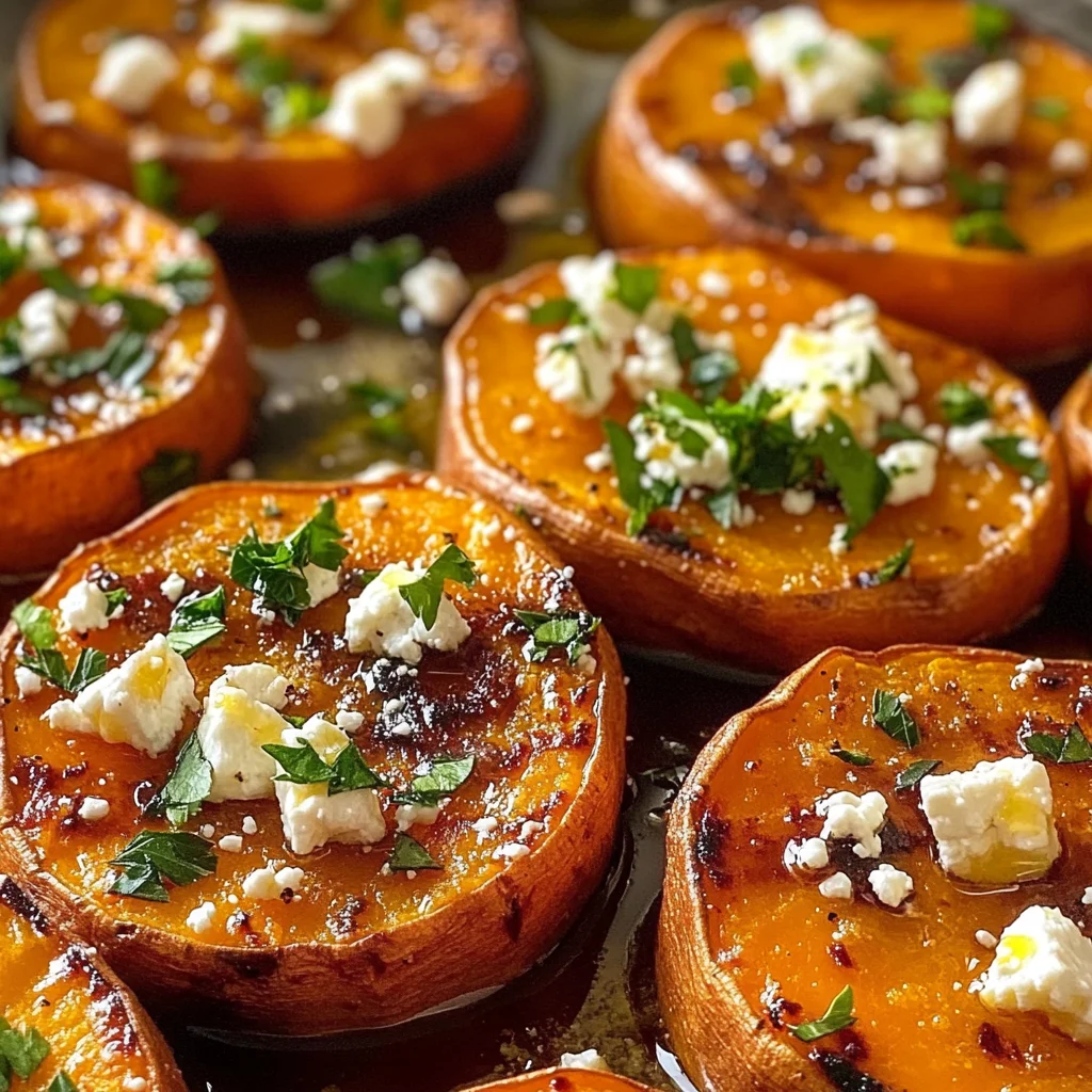 Roasted Sweet Potato Rounds with Honey & Feta