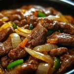 Sizzling Chinese Pepper Steak with Onions