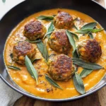 Turkey Meatballs in Pumpkin Sage Sauce