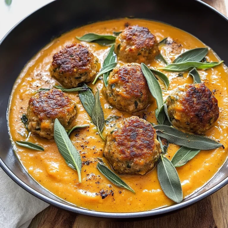 Turkey Meatballs in Pumpkin Sage Sauce
