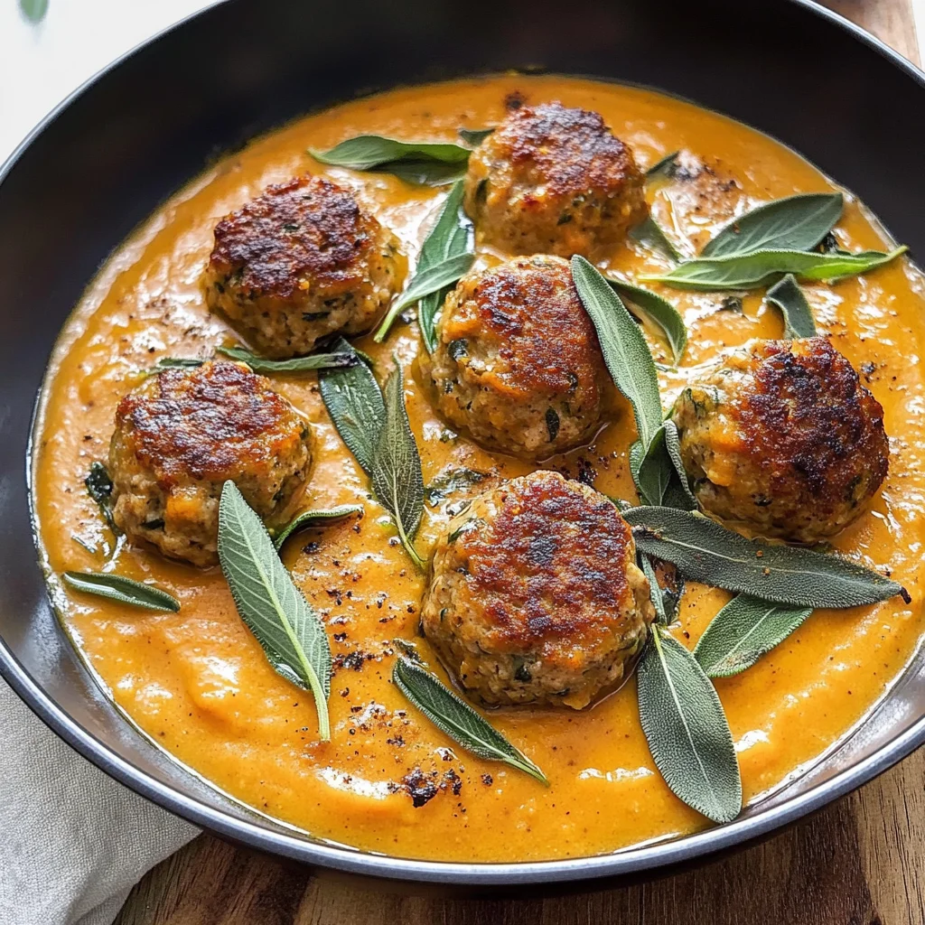 Turkey Meatballs in Pumpkin Sage Sauce