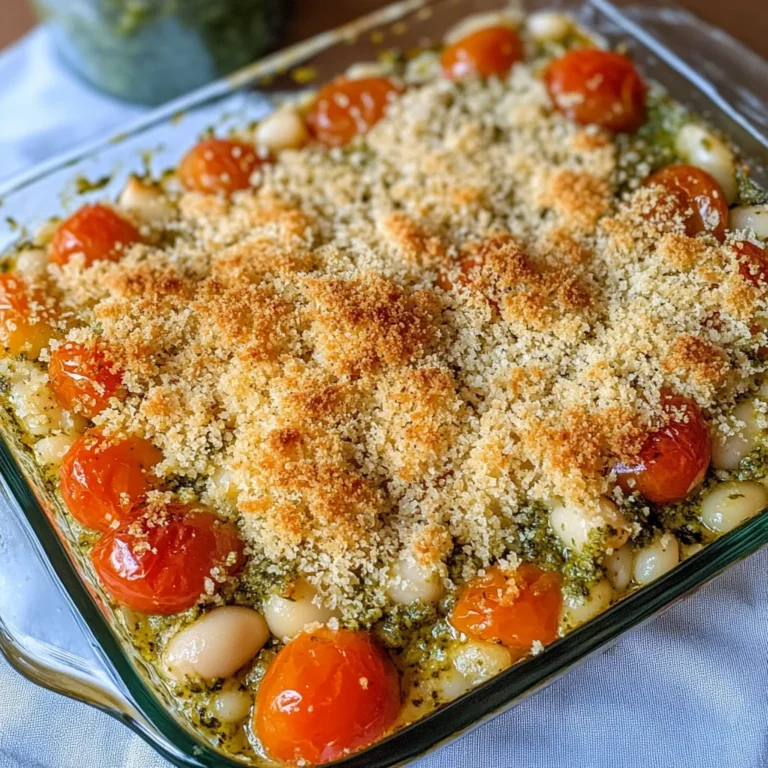 White Bean and Pesto Bake