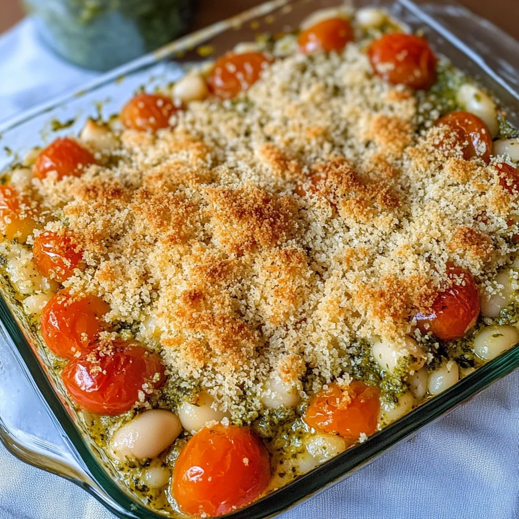White Bean and Pesto Bake