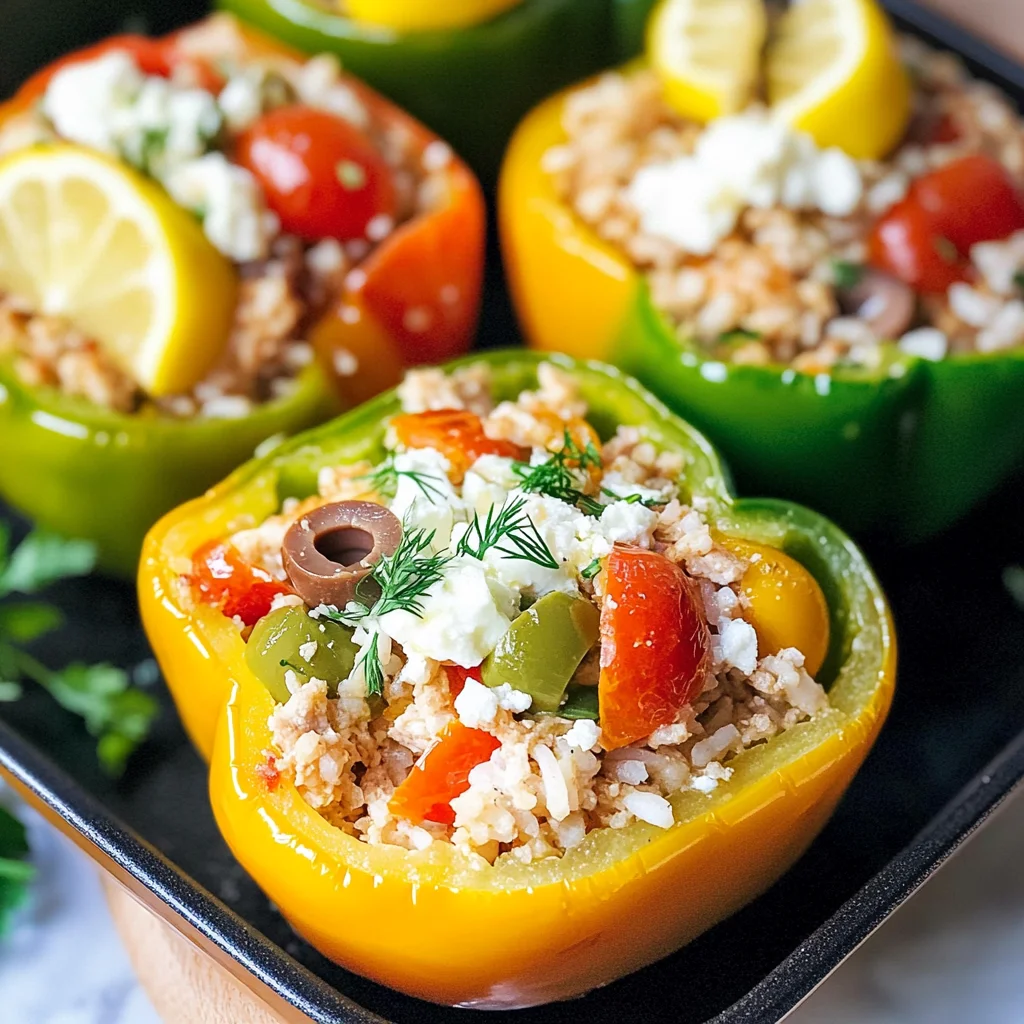 Greek Chicken Stuffed Peppers