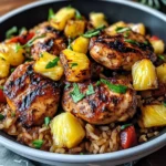 One Pan Caribbean Jerk Chicken with Pineapple-Coconut Rice Recipe