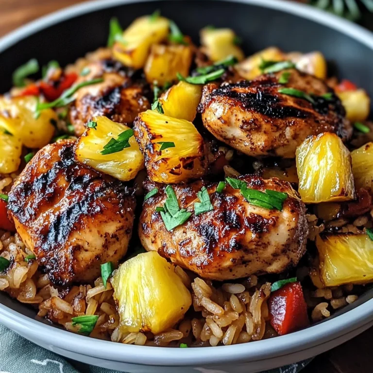 One Pan Caribbean Jerk Chicken with Pineapple-Coconut Rice Recipe