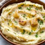 Roasted Garlic Mashed Potatoes {Slow Cooker}