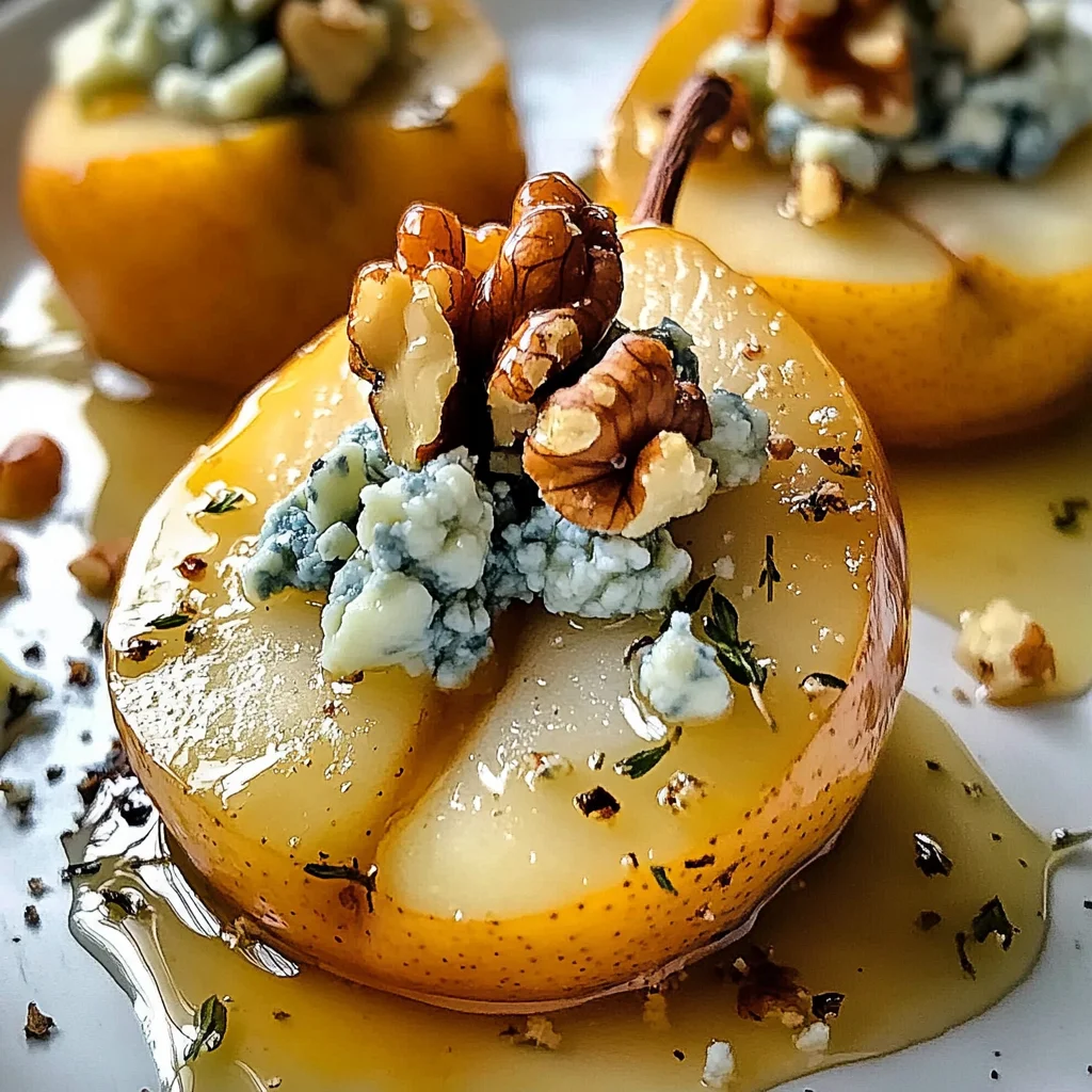 Roasted Pears with Blue Cheese, Walnuts and Honey Recipe