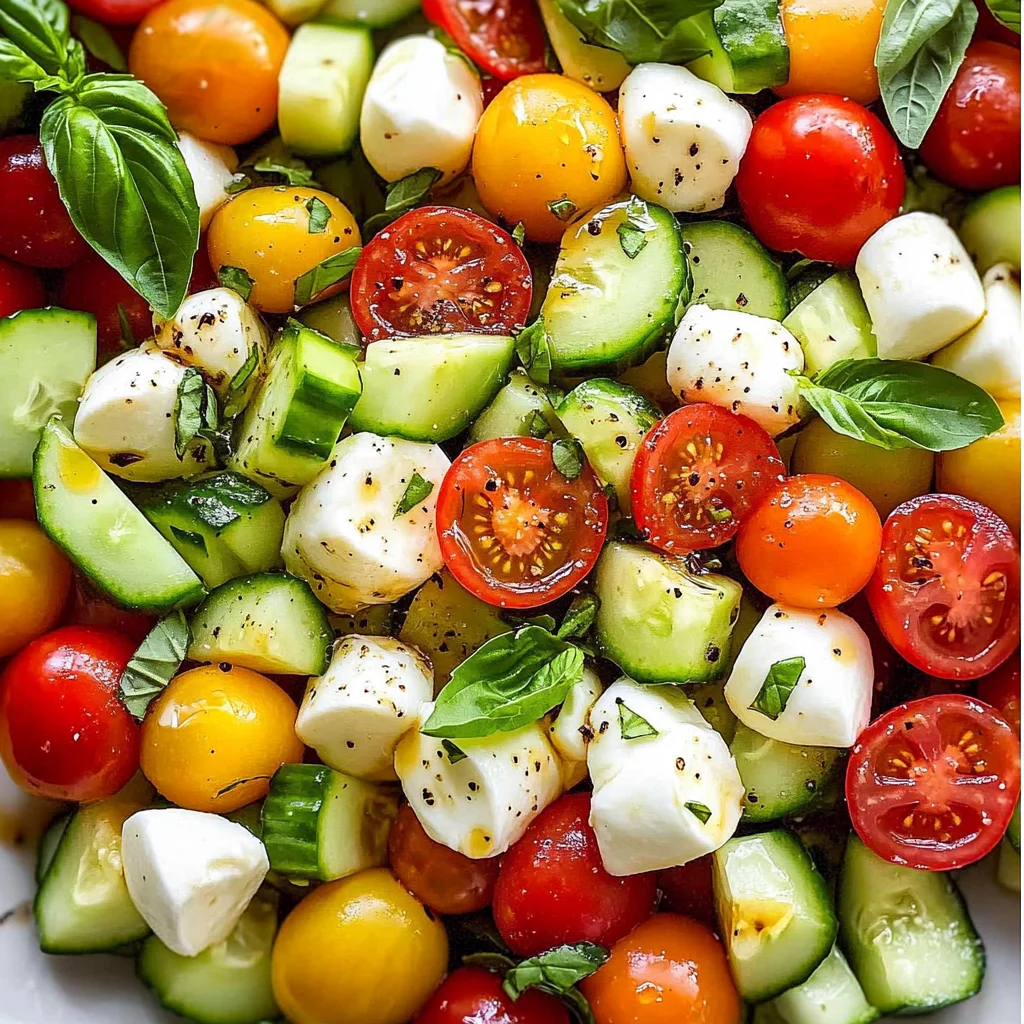 Tomato Cucumber Mozzarella Salad