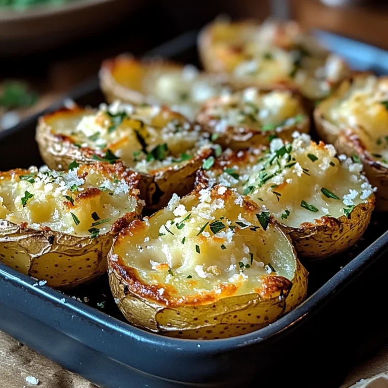Baked Smashed Garlic Parmesan Potatoes
