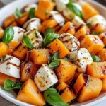 Cantaloupe Caprese Salad