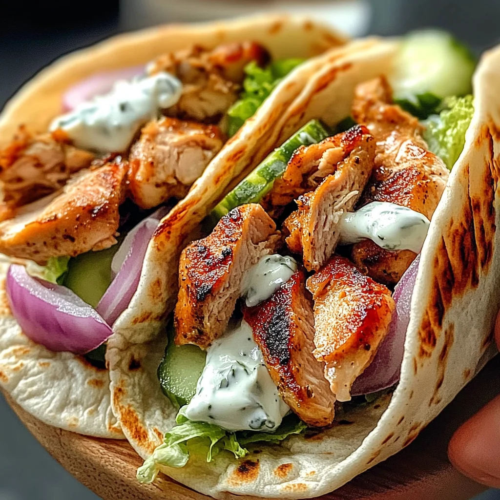 Greek Chicken Gyros with Tzatziki