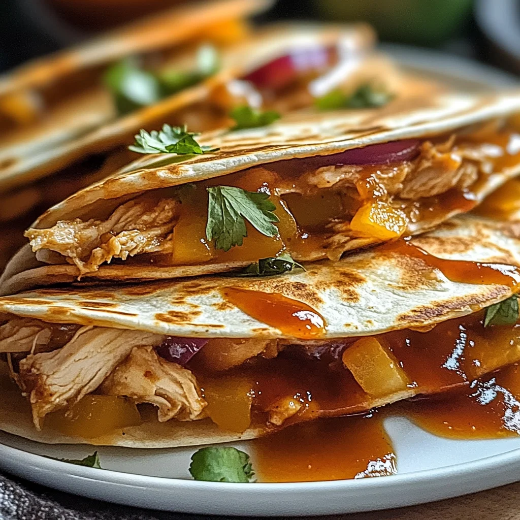 Hot Honey BBQ Chicken Quesadillas